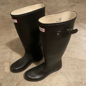 Hunter Women’s Tall Rain Boots Black 10m/11f